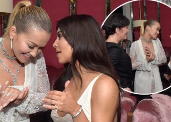Rita Ora was reunited with Kim Kardashian and Kris Jenner at the Lorraine Schwartz party. They knew each other years ago when Rita dated their brother but once the pair split Kim and Kris ended their relationship with Rita.

They were reunited for the first time at the party and caught up. Kim and Rita realised a lot of water has passed under the bridge and they reconnected about their lives as they have all moved on since they were in each others lives. They got on well and spent some time in a corner talking at the party 
 
attends Lorraine Schwartz launches The Eye Bangle a new addition to her signature Against Evil Eye Collection at Delilah on March 13, 2018 in West Hollywood, California.