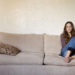 Woman Alone Resting On Couch