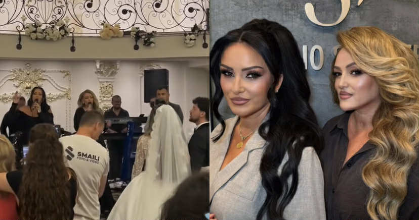 Motrat Mustafa e ndezin atmosferën në dasmën e nipit