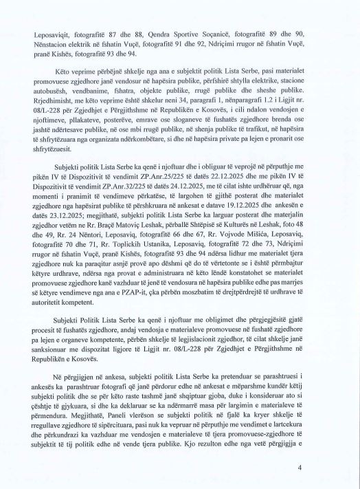 Lista Serbe gjobitet me 45 mijë euro për shkelje gjatë fushatës zgjedhore