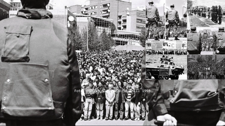 Kurti  Mavraj  Lajçi   30 prill 1998  Protesta e fundit studentore në Prishtinë  me brohoritjen  UÇK  UÇK 