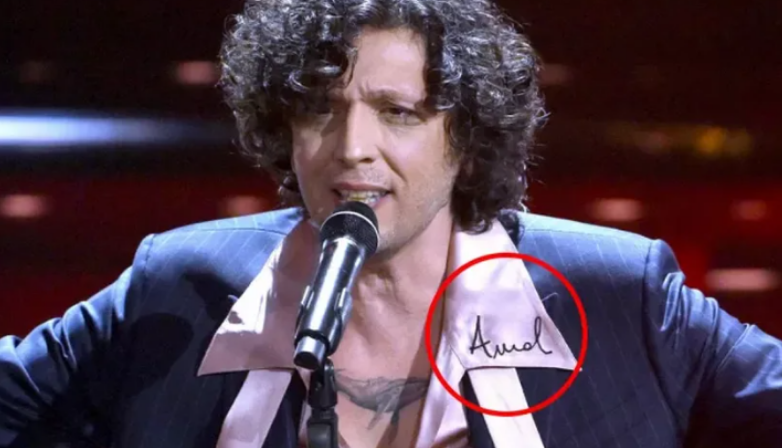 Ermal Meta në Sanremo  kuptimi i emrit të qëndisur në këmishë