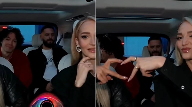 Brikena  Selin  Mal dhe Miri hipin në makinë për xhiron e tyre në Tiranë