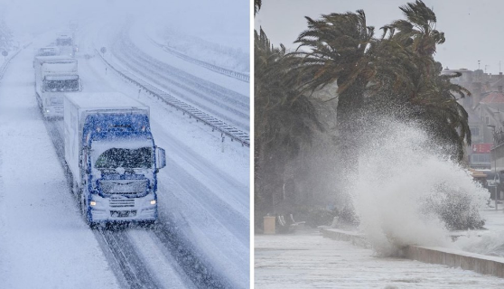 Borë e erëra të forta në Kroaci