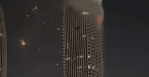 Rrënojat e dronit iranian godasin një ndërtesë në qendër të Dubait  publikohen pamjet