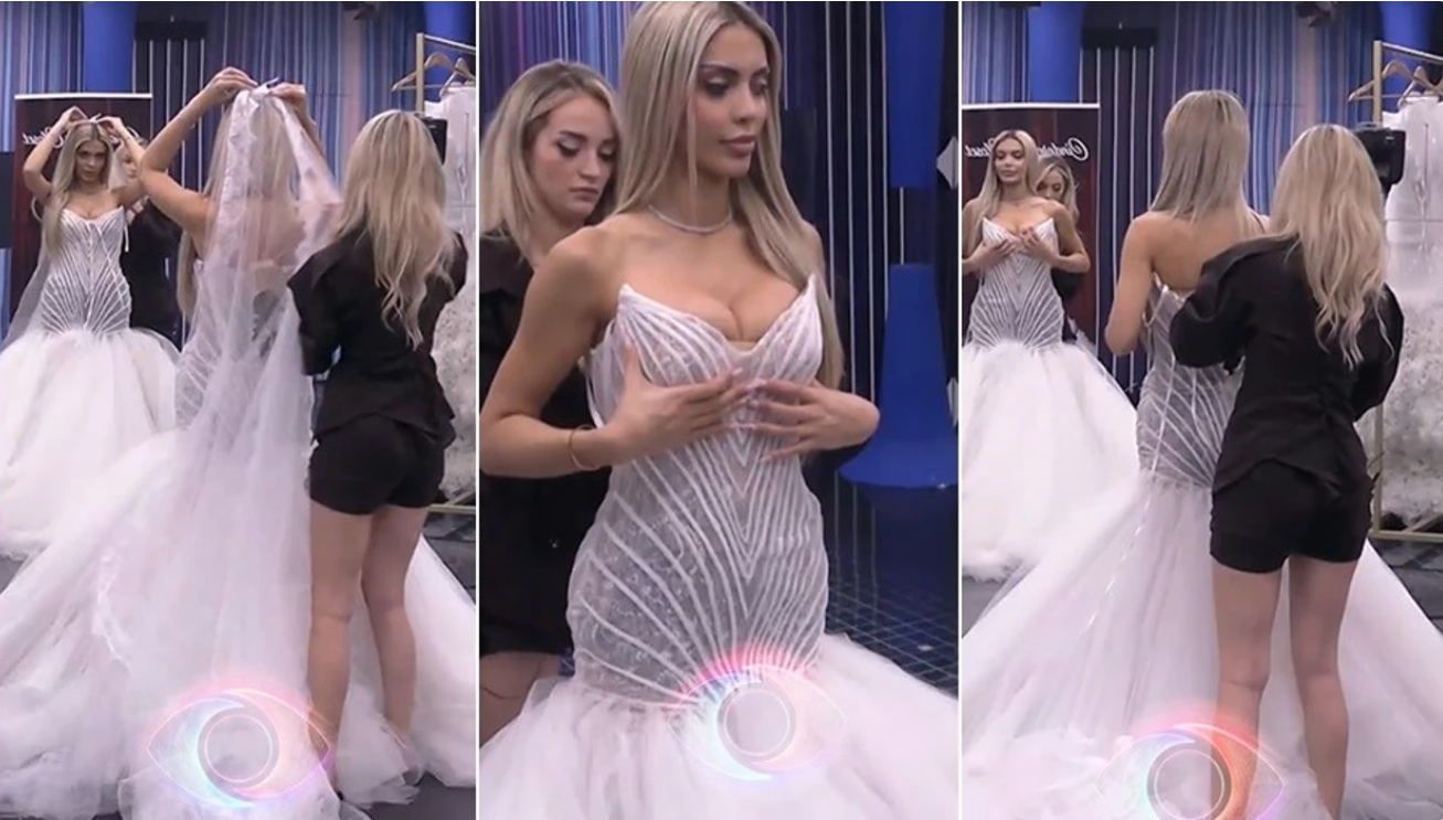 Pak para dasmës  Brikena bën përzgjedhjen e fustanit të bardhë