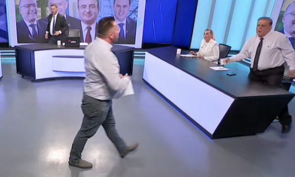 Përplasje gjatë debatit në TËVË1  panelisti Mustafë Kadriaj ia mësyn Nexhmedin Spahiut  ndërpritet transmetimi