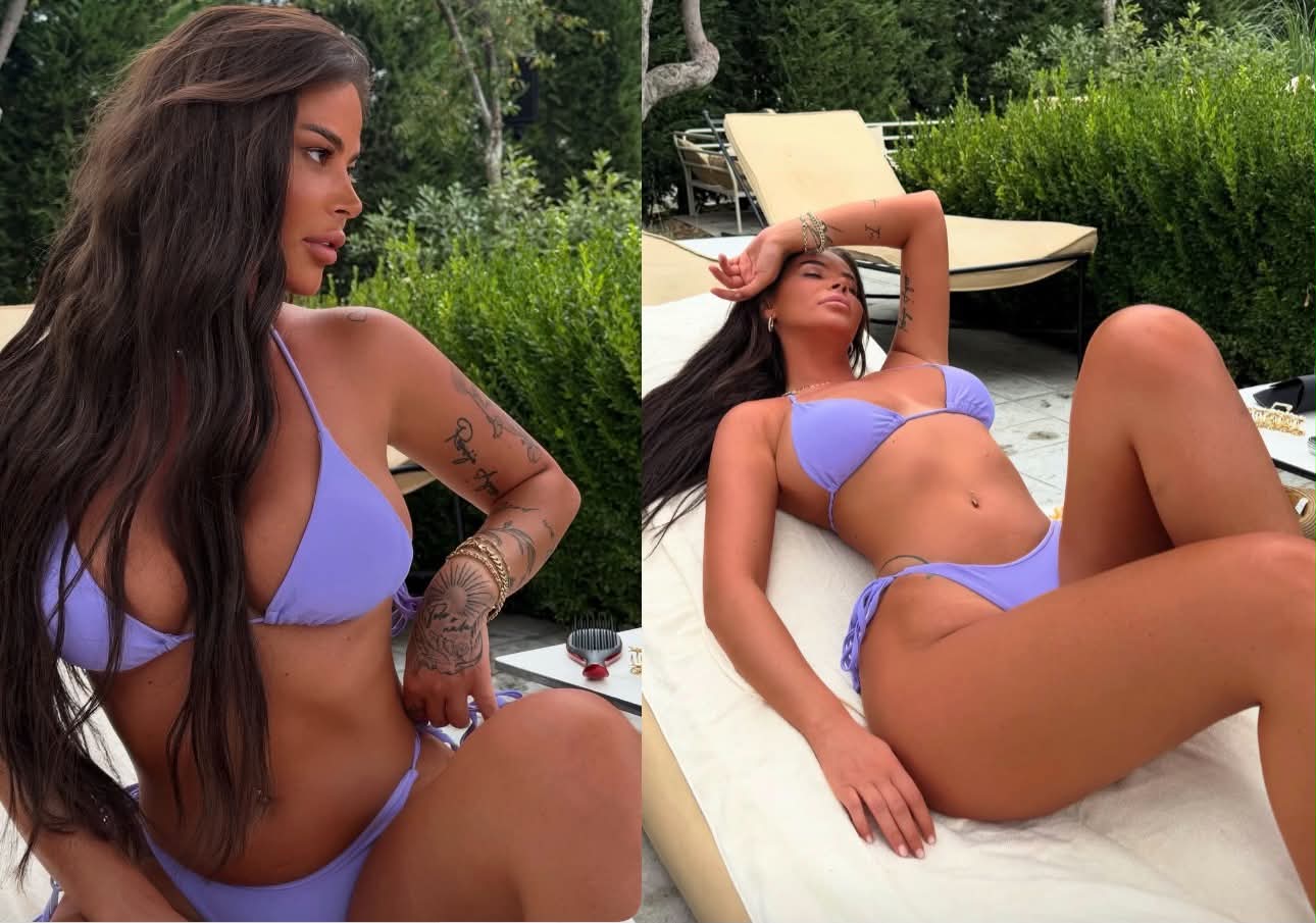 Santiana Maloku me bikini pozon  me linjat e trupit  tymë  rrjetet sociale i bën
