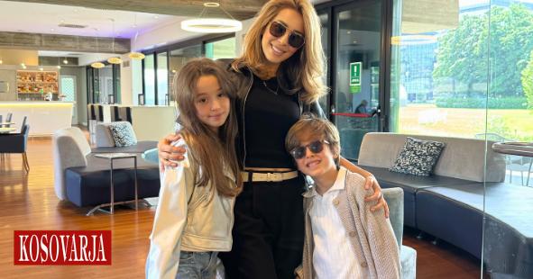 Miriam Cani dhe fëmijët në mbështetje të Albanit