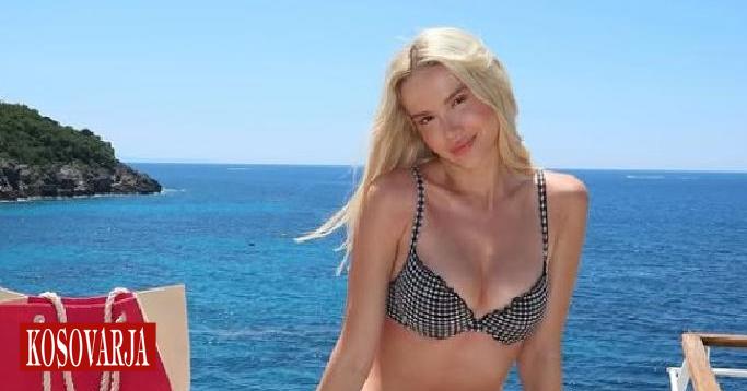 Sara Kolami rrëmben vëmendjen në bregdet me pamjen e saj joshëse